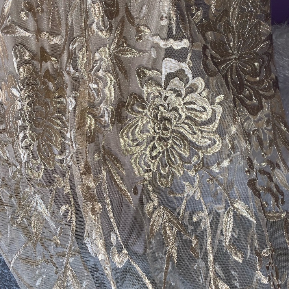 David Meister Gold Floral Maxi Dress - Picture 6 of 13